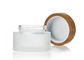 タケふたの円形が付いている再生利用できる30g-100g白いガラス化粧品の瓶